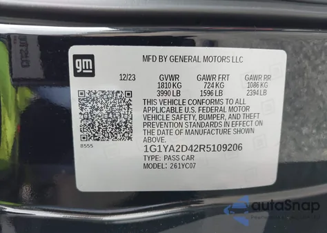 2024 Chevrolet Corvette Stingray Rwd 1Lt from USA, damaged, VIN 1G1YA2D42R5109206